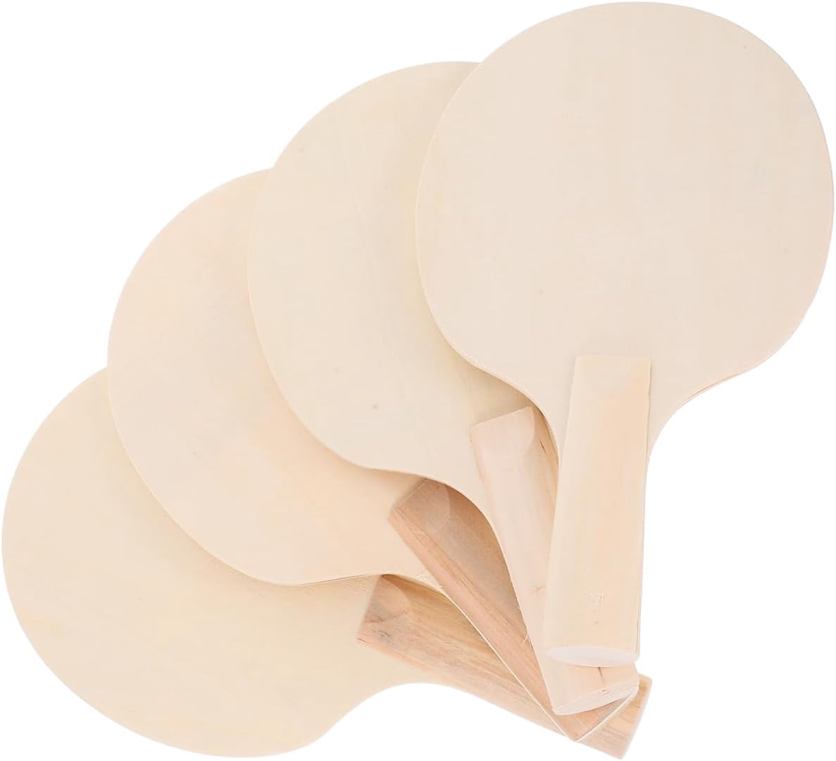 ABCISI Table Tennis Paddles: 4pcs DIY Blank Wooden Ping Pong Paddles - Unfinished Wooden Paddles DIY Craft Painting for All Skill Levels Your Own Racket Designs