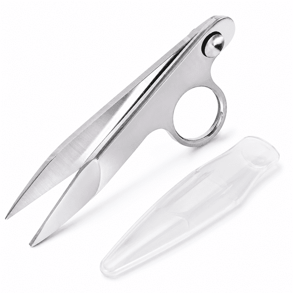 ABCISI Thread Snips, Sewing Snips with Protective Plastic Sleeve, Mini Small Snippers Shears Trimming Nipper Clipper for Variety of Material, Fishing Line, Fabric, DIY, Yarn Scissors, 4.72 Inch Long