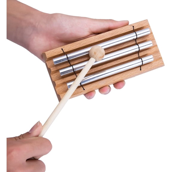 ABCISI Three Tone Chime, for Teachers' Classroom Management, Meditation Chimes, Mindfulness Hand Bell, Percussion Sound Healing Instruments Reminder for Prayer Yoga Stress & Anxiety Relief