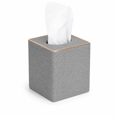 thumbnail image 1 of ABCISI Tissue Box Cover, Decorative Linen Square Tissue Holder with Rose Gold Trim, Modern Cube Tissue Box Holder for Bathroom, Bedroom, Office, Living Room (Grey), 1 of 6