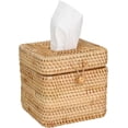 thumbnail image 1 of ABCISI Tissue Box Cover,  Natural Square Tissue Box Holder, Woven Rattan Organizer with Lid for Desk, Bathroom, Living Room​ and Office, 1 of 12