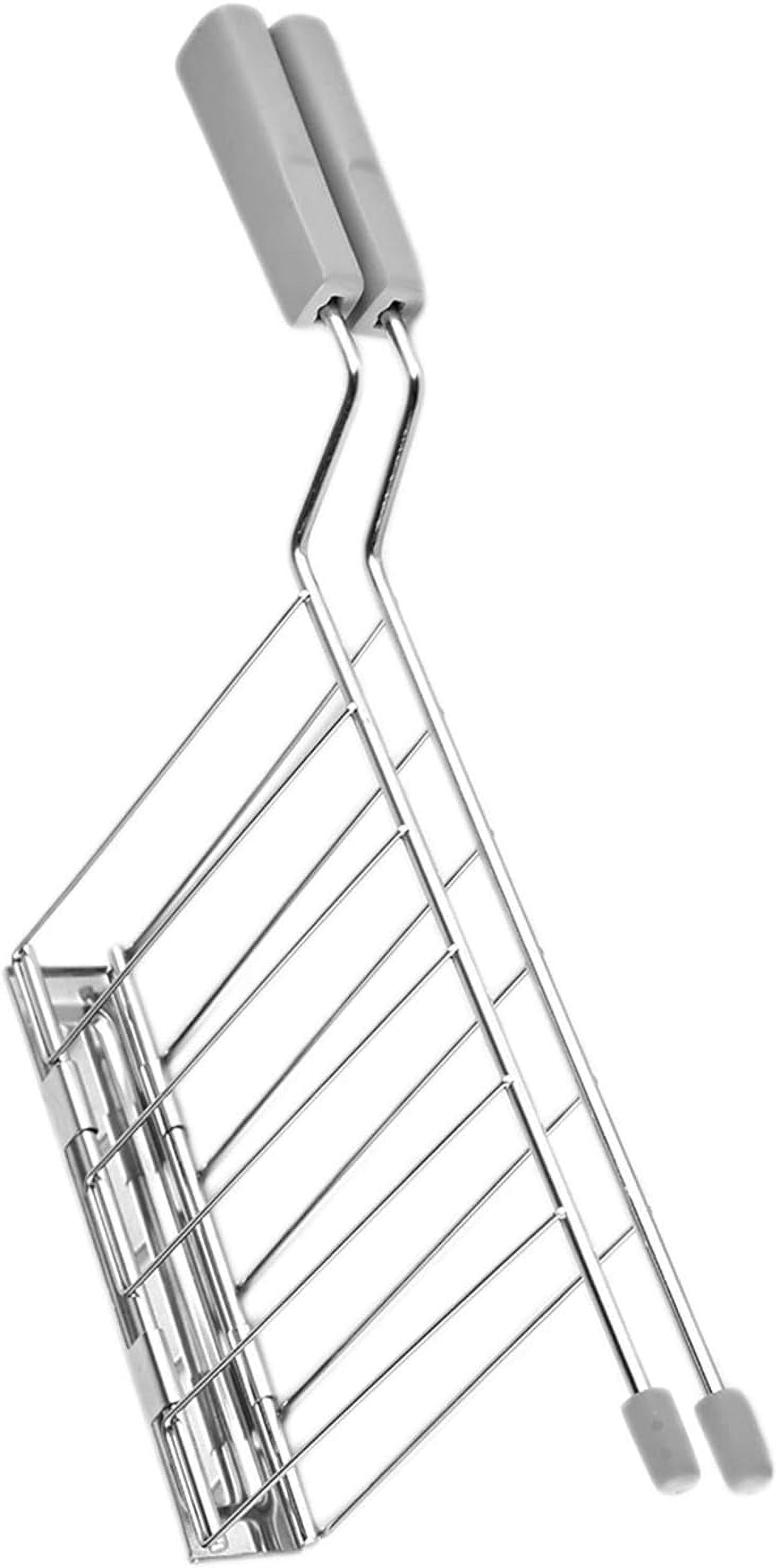 ABCISI Toast Slice Holder, Toaster Warming Rack, Practical Stainless Steel Kitchen Tool Sandwich Cage Bread Toast Rack for Baking Home, Gray