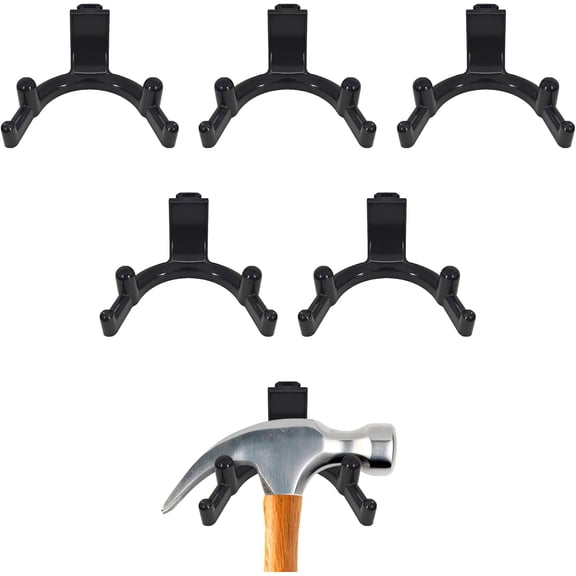 ABCISI Tool Hook for Lifetime Shed Accessories,6 Pcs ABS Hooks for Electric Hand Gardening Tools,Utility Double Head Design Garden Storage Shed Hanger, Does Not Work on Horizontal Siding Sheds,Black