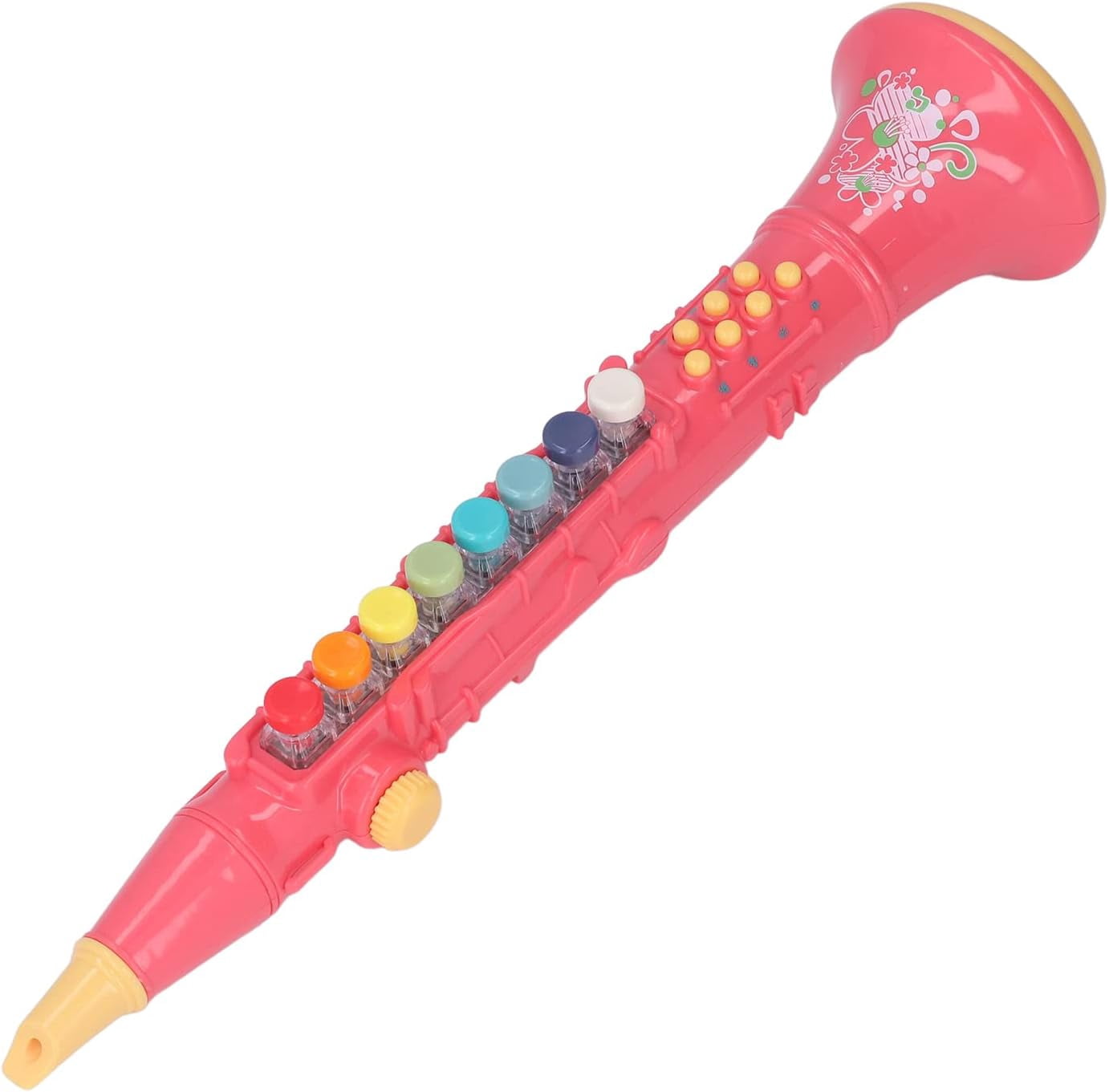 ABCISI Toy Clarinet, Children Musical Instrument Simulation Instrument Clarinet with Lights Volume Adjustable, Clear Sound, Beautiful Melody, Interesting to Play (Red)