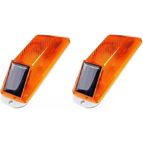 ABCISI Traffic Light, 2Pcs Solar Strobe Warning Light, Sensitive Emergency LED Flashing Lamp, Super Bright IP54 Waterproof Wireless Light Control Beacon Barricade Construction Safety Road Signs