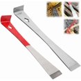 thumbnail image 1 of ABCISI Trim Puller Tool for Baseboard, 2024 Upgrade Stainless Steel Pry Bar Scraper,  Multifunctional Nail Puller Small Flat Pry Bar for Pulling, Prying, Scraping (red silver+silver), 1 of 7