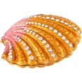 thumbnail image 1 of ABCISI Trinket Box, Hand Painted Enameled Shell Style Decorative, Hinged Jewelry Trinket Box, Unique Gift for Home Decor (Orange), 1 of 12