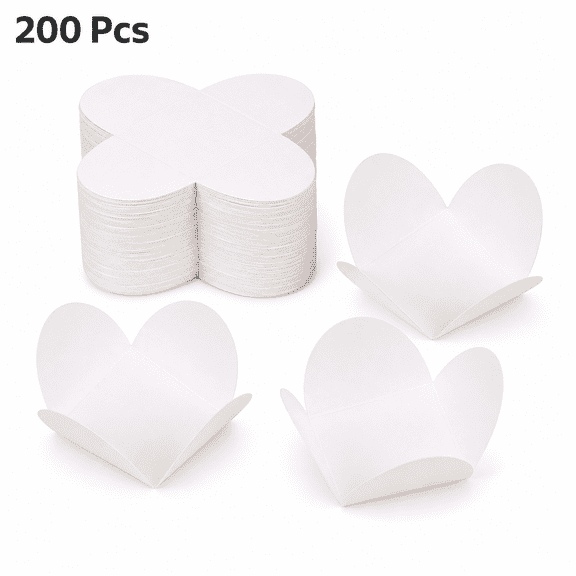 ABCISI Truffle Wrappers, 1.1 in White Paper Candy Cups, Mini Chocolate and Dessert Wrappers for Truffles, Candy, Strawberries, Wedding, Birthday, Christmas and Valentines Day, 200 Pcs