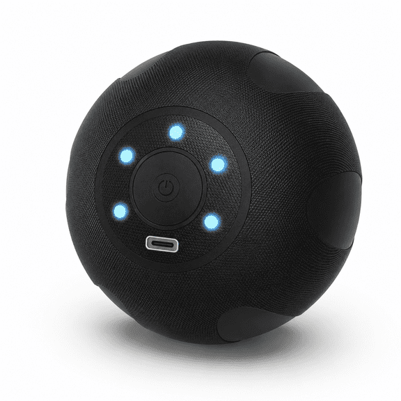 ABCISI Vibrating Massage Ball, 5-Mode Deep Tissue Massager for Muscle Recovery and Myofascial Release, Type-C Portable Trigger Point Mobility Ball, 3.35 in, Black