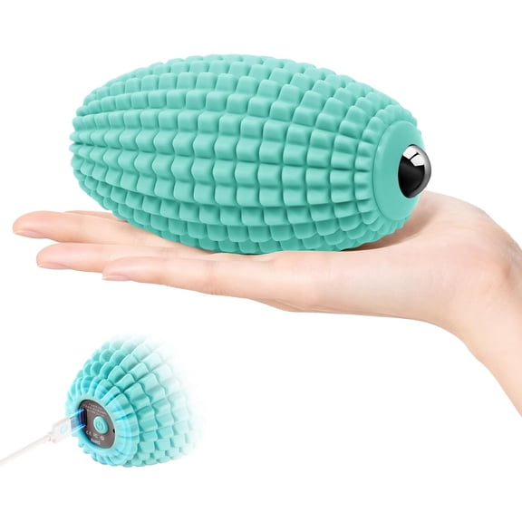 ABCISI Vibrating Massage Ball for Muscle Recovery, Silicone Myofascial Massage Ball, Plantar Fasciitis Relief, Hip & Psoas Release, Deep Tissue & Trigger Point Roller for Neck, Back, Foot (Blue)
