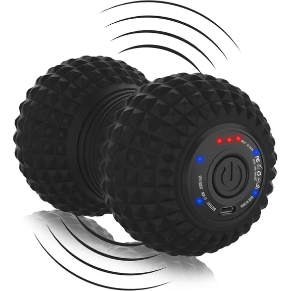 ABCISI Vibrating Peanut Massage Ball, Ultra Strong Rechargeable Therapy Roller, Trigger Point Massager for Back Neck Foot Muscle Pain, Myofascial Release & Plantar Fasciitis Relief