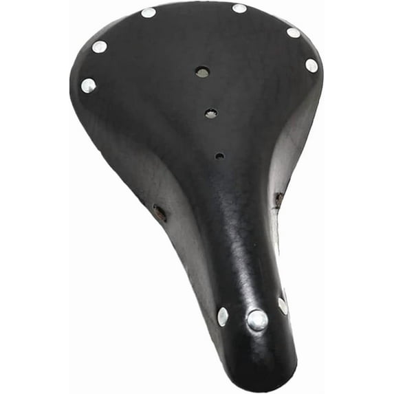 ABCISI Vintage Bicycle Saddle, Classic Leather Bike Seat, Cushion Bike Shock Seat, Comfortable City Touring Road Bike MTB Saddles, Bike Seat Replacement, Black