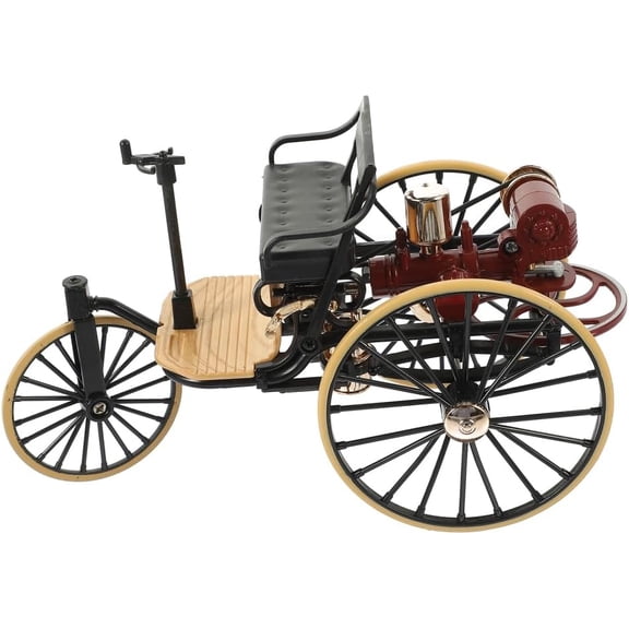 ABCISI Vintage Classic Tricycle Model, 1 12 Scale Simulated Miniature Antique Car Decor for Home Office Bedroom Decoration, Desktop Ornament Collectible Retro Toy