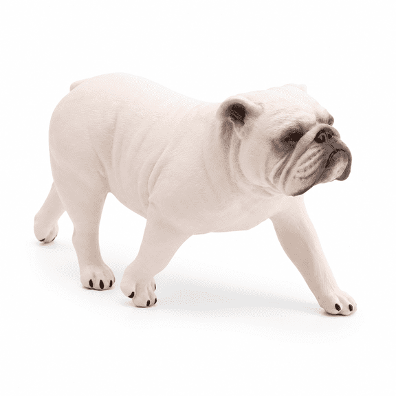 ABCISI Walking Bulldog Figurine, Realistic PVC Dog Statue, 13.3 x 4.8 x 7 cm Animal Decorative Model for Desk, Table, Shelf, Mini Landscape and Home Decor