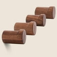 thumbnail image 1 of ABCISI Wall Hooks, 4 Pack Rustic Towel Hooks, Coat Hooks, Wall Mounted, Wood Small and Single Pegs for Hats, Clothes, Bags and Keys (Walnut), 1 of 7