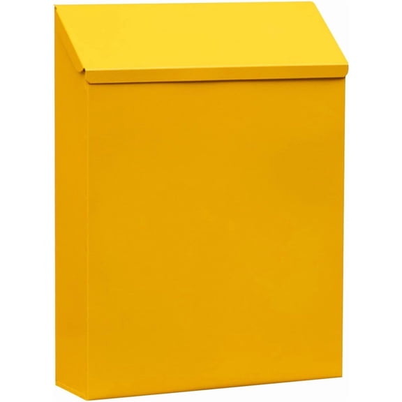 ABCISI Wall Mounted Mailbox, Drop Box with Lock, Letterbox, Rainproof Newspaper Holder Box Wall Hanging Mail Box for Gate Porch Decor, yellow