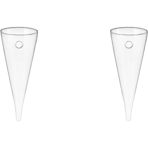 ABCISI Wall Propagation Planters, 2pcs Clear Circular Cone Glass Wall Hanging Vase, 3.5 X 8.1 Inch, Propagation Wall Hanging, Indoor Decoration for Bedroom, Living Room, Office