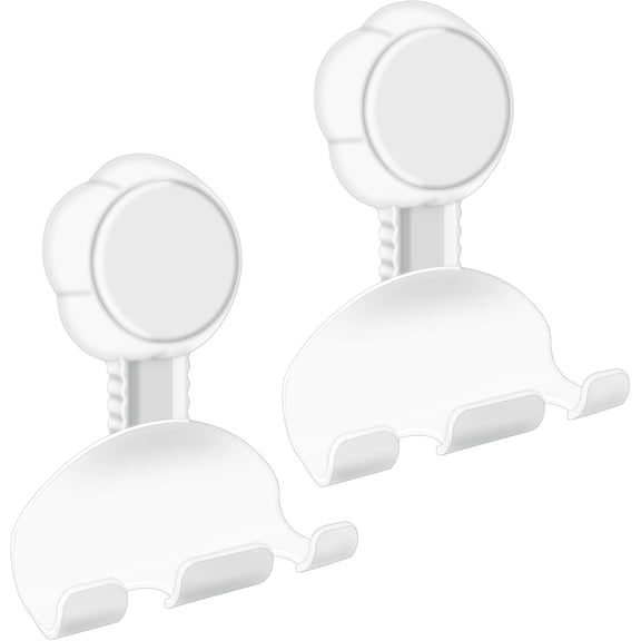 ABCISI Waterproof Razor Holder for Shower, 2 Pcs Powerful Suction Cup Hooks for Sink Bathtub Kitchen, Tool-Free Shaver Holder for Razors, Towel, Bathroom Supplies, White