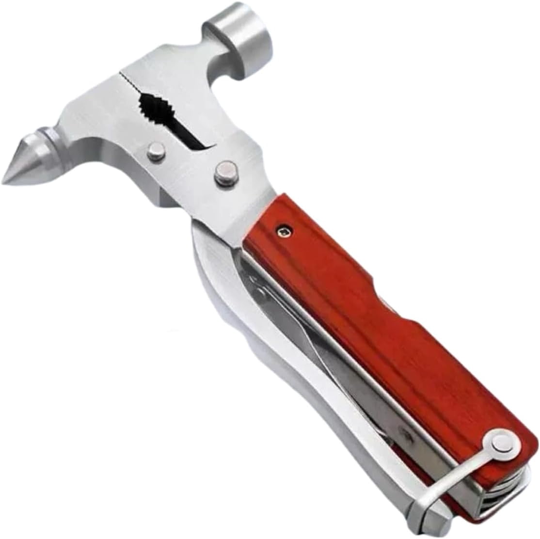ABCISI Window Breaker, Multitool with 16-in-1 Survival Gear for Camping Hiking and DIY Jobs with Hammer, Plier, Pocket Knife, Bottle Opener, Wrench, Screwdriver