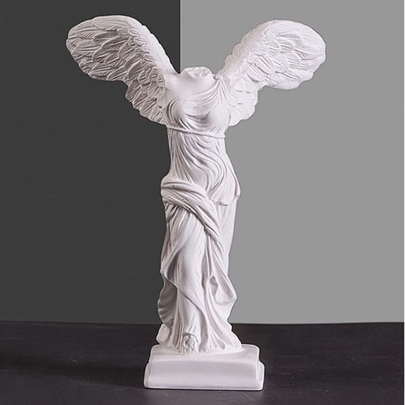 ABCISI Winged Victory of Samothrace Statue, Head Bust Statue for Roman Home Decor, Resin Coffee Table Decor, Greek Mythology Decor for Bedroom/Living Room/Office, White, 5.1"