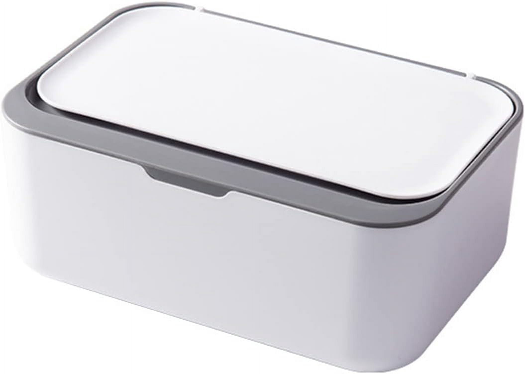ABCISI Wipes Dispenser, Wipe Holder for Baby & Adult, Kitchen Wipes Storage Box Keeps Wet Tissue Fresh, Non-Slip Wipes Case, Flushable Wipe Container with Sealing Design Lid (Gray)