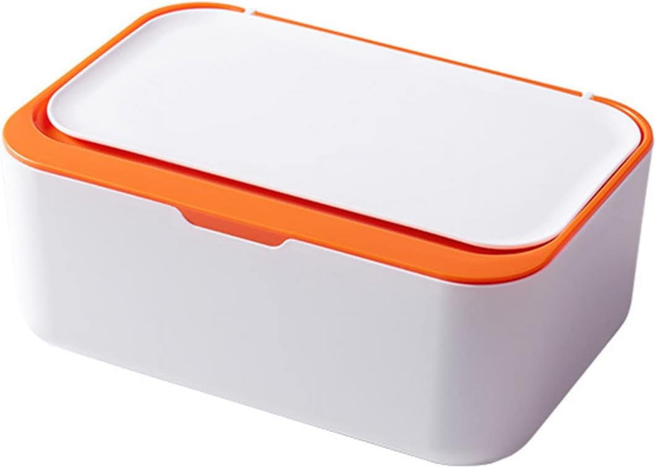 ABCISI Wipes Dispenser, Wipe Holder for Baby & Adult, Kitchen Wipes Storage Box Keeps Wet Tissue Fresh, Non-Slip Wipes Case, Flushable Wipe Container with Sealing Design Lid (Orange)
