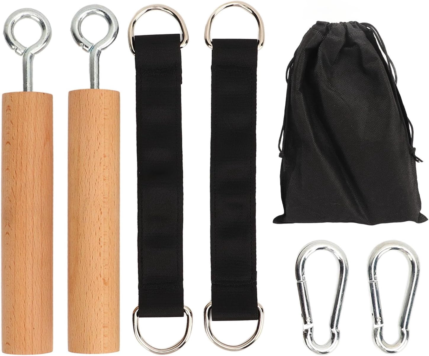 ABCISI Wooden Pull Up Climbing Hold Grips, 1 Pair Hand Grips Strengthener Exerciser Training Tools for Grip Strength, Kettlebells, Workout, Multipurpose Portable Rock Climbing Grip Pull up Handles