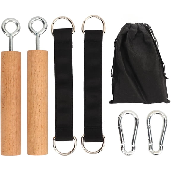 ABCISI Wooden Pull Up Climbing Hold Grips, 1 Pair Hand Grips Strengthener Exerciser Training Tools for Grip Strength, Kettlebells, Workout, Multipurpose Portable Rock Climbing Grip Pull up Handles