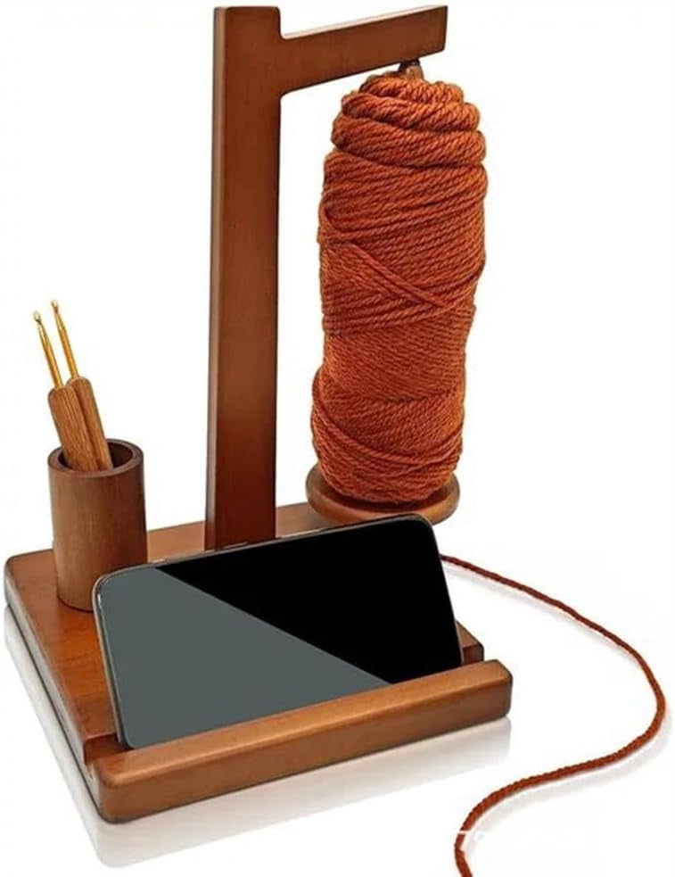 ABCISI Wooden Yarn Spool Rack, Yarn Holder for Crocheting and Knitting ...