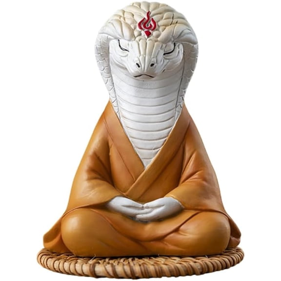 ABCISI Zen Snake Figurine Statue, Mediation Yoga Room Decor, Ancient Chinese Snake Resin Ornament for Luck Wealth, Spiritual Sculpture for Home, Office, Shelf, Desktop Decoration (Yellow)
