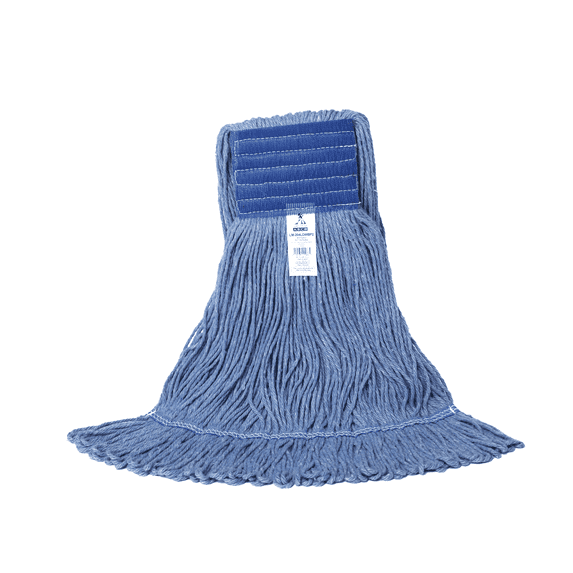 ABCO PRODUCTS Large Prima Blue Looped-End Disinfectant Mop Head, 4 Ply, 2 Pack