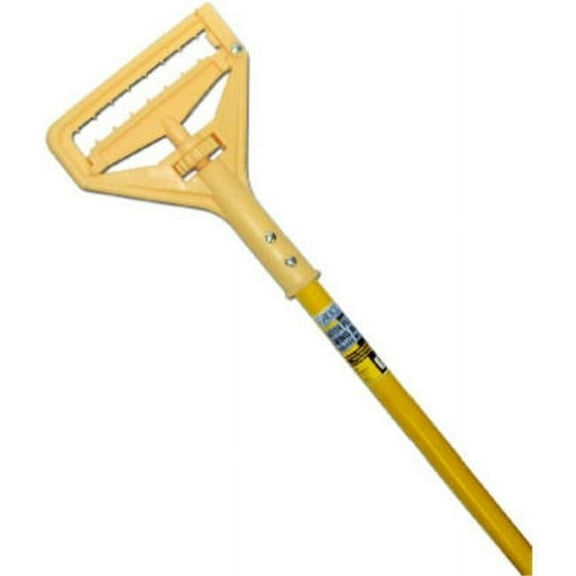 ABCO Products Fiberglass Mop Stick with Plastic Quick Release Head Extends to 60", Yellow