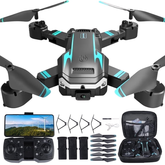 ABCPOW Drone with Camera for Adults Kids 1080P 8K HD Dual Camera Remote Control Drone RC Aircraft Quadcopter w/ 3 Batteries for Long Flight Mini Foldable Drone for Beginners Toys Gifts for Boys Girls