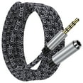 thumbnail image 1 of ABCPOW Headphone Extension Cable 6FT,3.5mm Aux Cord Male to Female Stereo Audio Extension Cable Nylon Braided Microphone Aux Adapter Headphone Extender Cable Cord 6FT for Headset iPhone Cellphone, 1 of 7