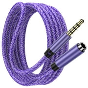 ABCPOW Headphone Extension Cable 6FT,3.5mm Aux Cord Male to Female Stereo Audio Extension Cable Nylon Braided Microphone Aux Adapter Headphone Extender Cable Cord 6FT for Headset iPhone Cellphone