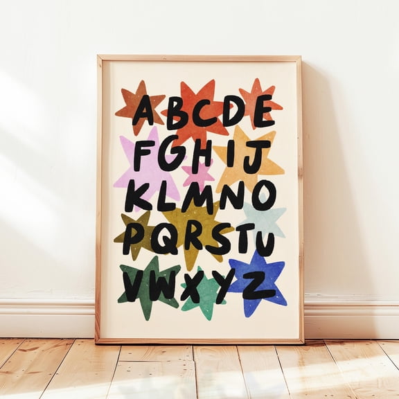 ABCs Colorful Stars Playroom Classroom Art