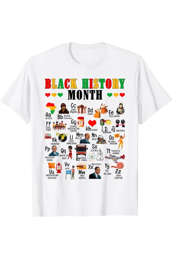 ABCs Of Black History Month BHM BLM Pride T-Shirt