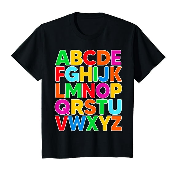 ABCs Shirt Alphabet Colorful Letters Reading Kids T-Shirt