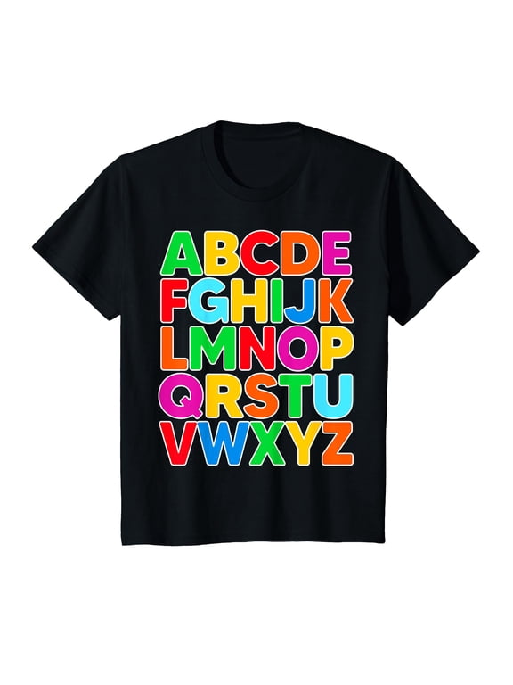 ABCs Shirt Alphabet Colorful Letters Reading Kids T-Shirt