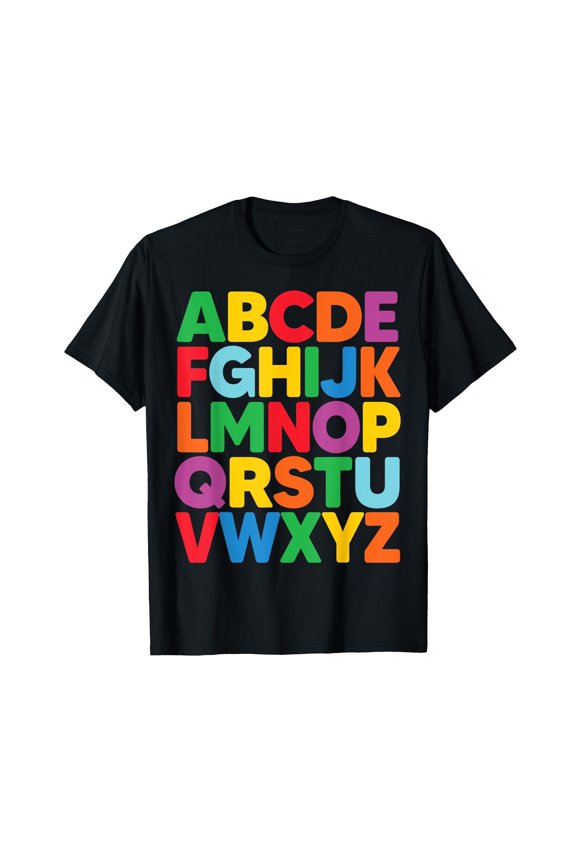 ABCs Shirt Alphabet Colorful Letters Reading Kids T-Shirt