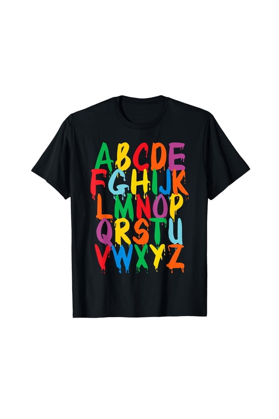 ABCs Shirt Alphabet Colorful Letters Reading Kids T-Shirt