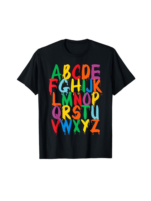 ABCs Shirt Alphabet Colorful Letters Reading Kids T-Shirt