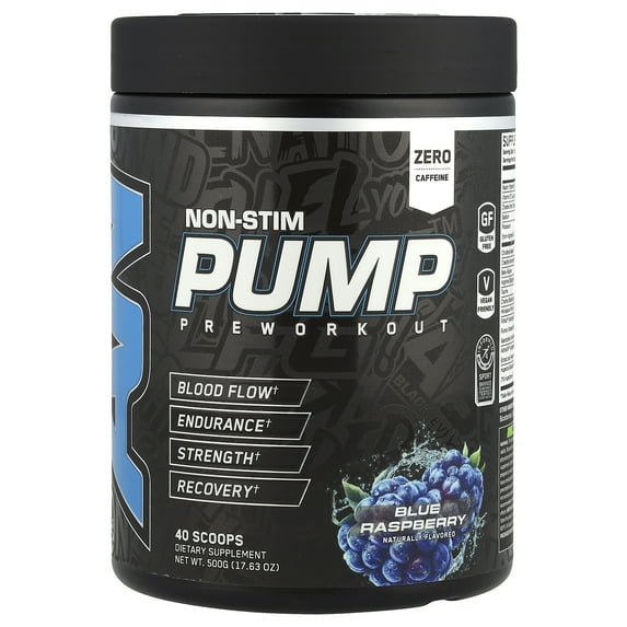ABE Zero Stim Pre-Workout for Explosive Focus, Energy, and Muscle Pumps | Blue Razz | 40 or 20 Servings | Stimulant-Free Formula | Citrulline Malate, Creatine, Beta-Alanine
