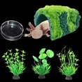 thumbnail image 1 of ABEL CRAFTS Axolotl Tank Décor Large Hideout Aquatic Habitat Aquarium Plant Decoration Bundle, with Accessories Included, Clear, 4 Count, 1 of 7