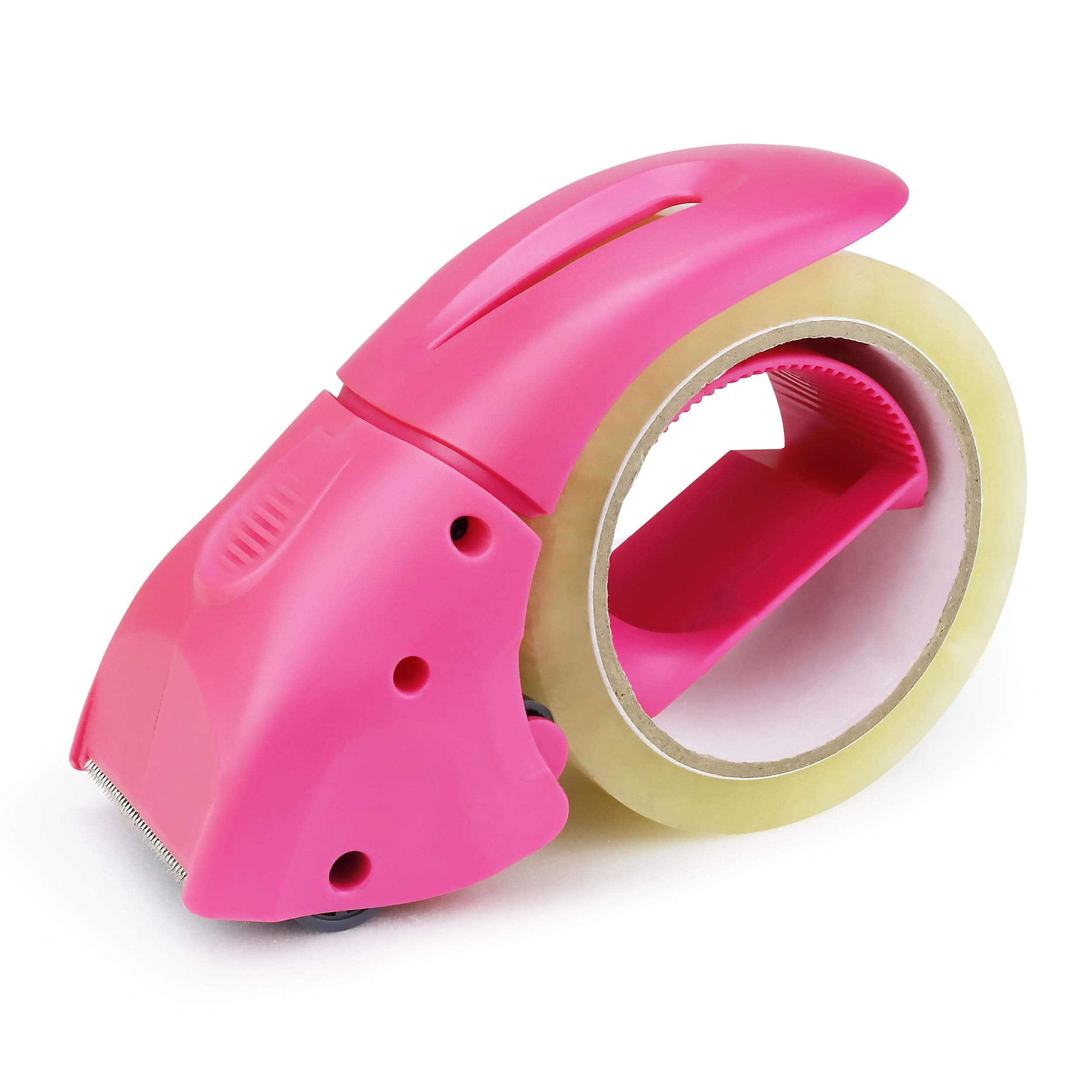 ABEL EVO Packing Tape Dispenser, Pink, 2 Inch Wide Ergonomic Tape Gun