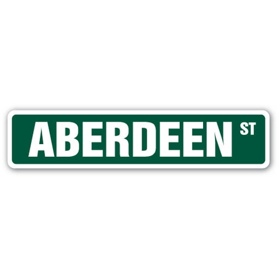 ABERDEEN Street Sign scotland government united kingdom vacation | Indoor/Outdoor | 36" Wide