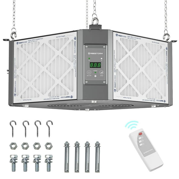 Abestorm 1350 CFM Hanging Air Filter for Indoor, Gray
