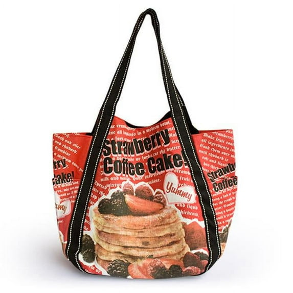 ABG-03031 Coffee Cake Eco Canvas Shoulder Tote Bag / Shopper Bag / Multiple Pockets