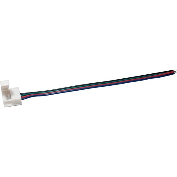 ABI 10mm Solderless 4-Wire Connector Clip Pigtail for Waterproof 5050 RGB LED Strip Light (10-Pack)