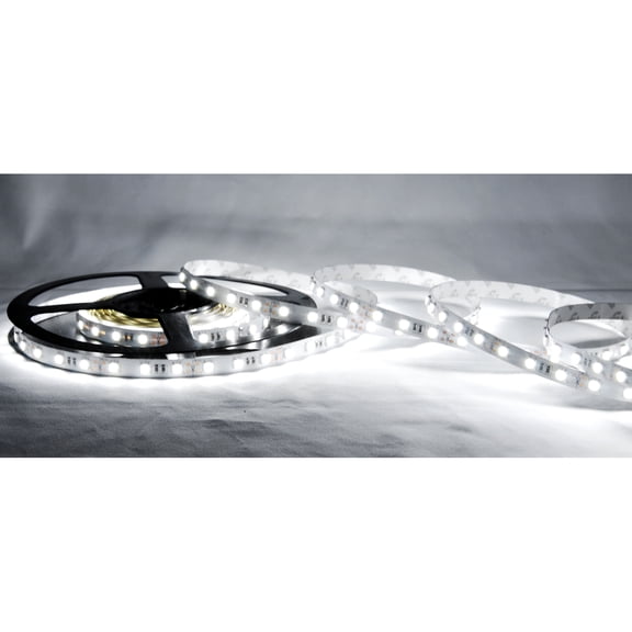 ABI Cool White LED Strip Light with Power Supply, 600 LEDs, 10 Meters / 32.8 Feet, 6000K, SMD5050, 24V DC